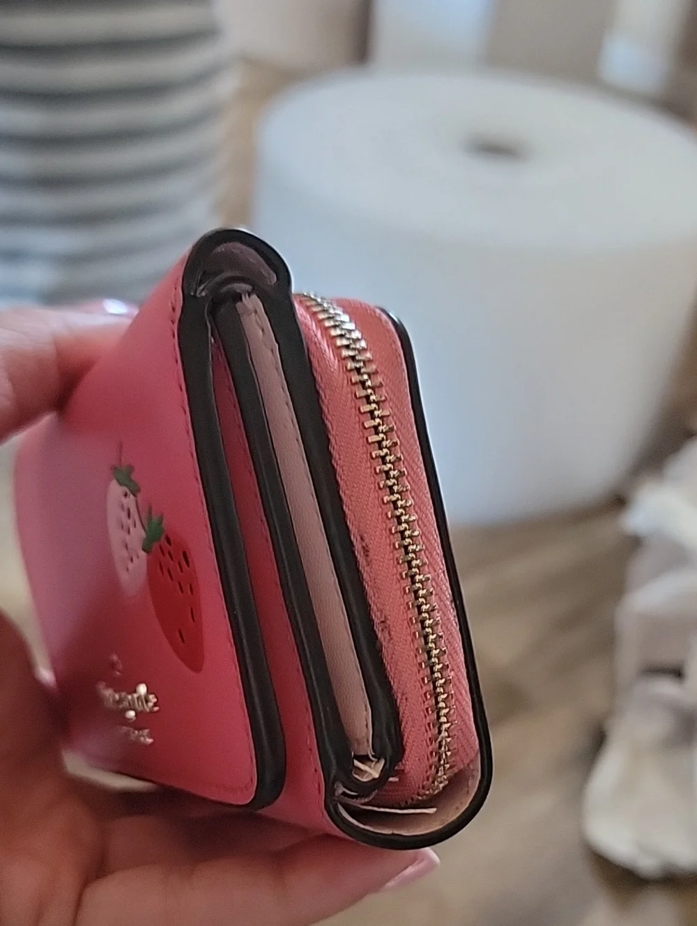 kate spade Picnic In The Park Small Trifold Wallet With Strawberries